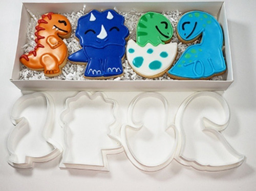 Cortante Cookies Galletitas Set Dino Fondant Dinosarios X4