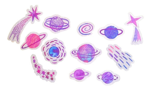 Imagen 4 de 5 de Stickers Espacio Astronauta Pack 40 Unidades Ideal Souvenir