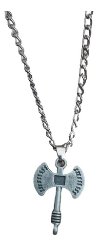 Collar De Hacha De Doble Filo Poder Y Equilibrio Gemos Plateado