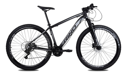 Bicicleta Aro 29 Rino Everest - Kit Shimano 2.0 - 21v Cor Preto/prata Tamanho Do Quadro 17