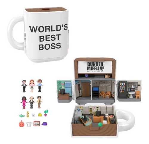 Polly Pocket X The Office Playset Compact Taza Y Accesorios