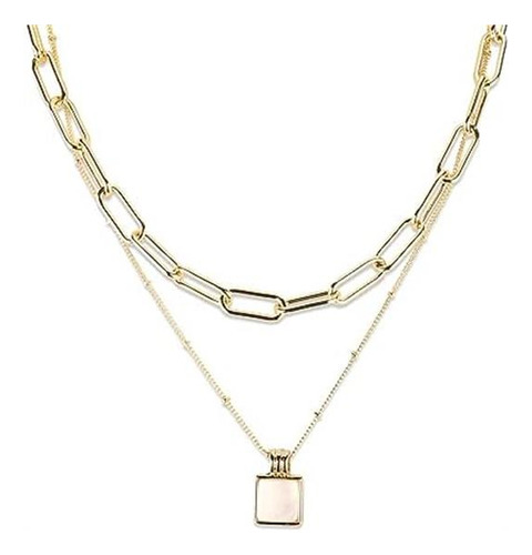 Jiulory Gargantilla En Capas Chapada En Oro Collar De Doble