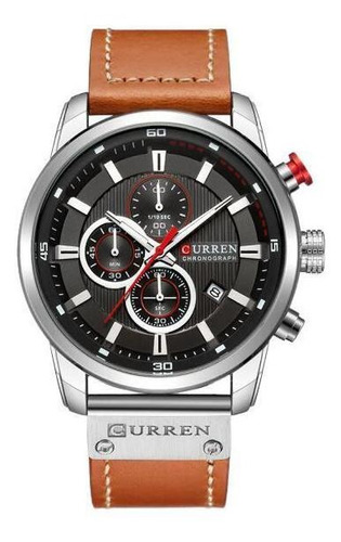 Reloj de pulsera Curren 8291 para hombre, marrón y negro