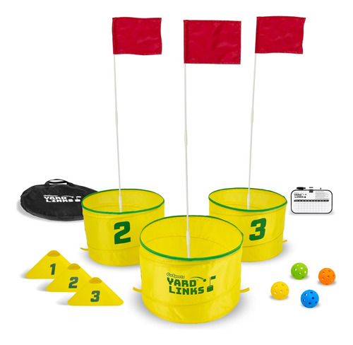 Yard Links Golf Game With Buckets, Tee Markers And Balls - C