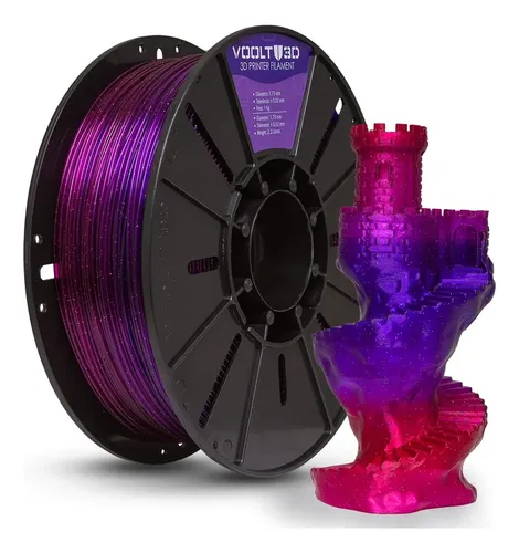 Filamento Voolt3D Pla Rainbow Cosmos Nebulosa cor violeta-escuro