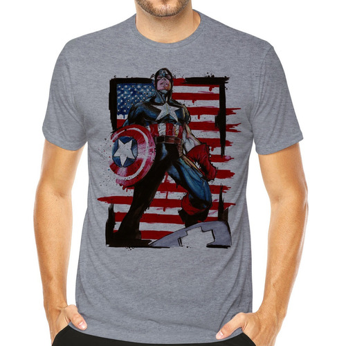 Camiseta Marvel Avengers Capitão América Desenho Hq Geek