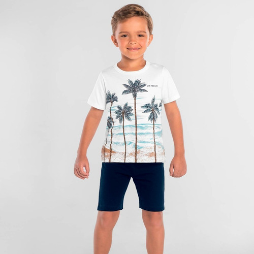 Conjunto Infantil Menino Roupa Bermuda Short Camiseta Verão