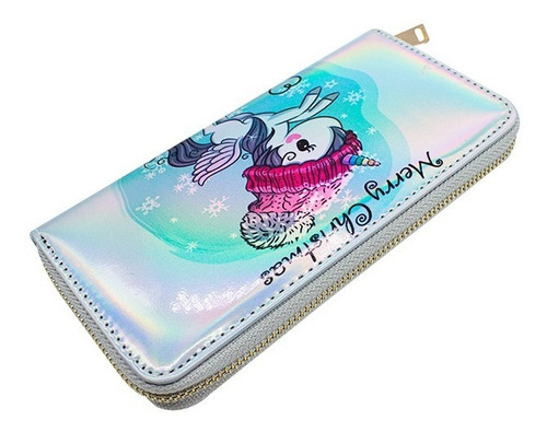 Cartera De Dama Con Monedero Juvenil Tornasol Mayoreo 6 Pzs Color Plateado Diseño De La Tela Sintético