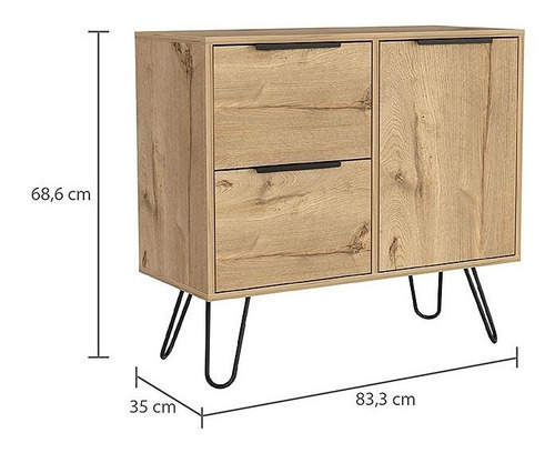 Comoda Doble Concept D-73 2p+1c 83x35x69 Cms Duna Wengue