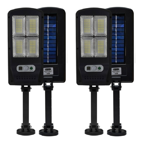 Lampara Led Carga Solar 30w Potencia Control Remoto 2 Piezas