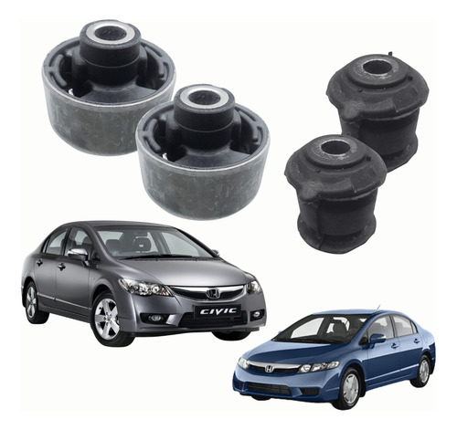 Kit 4 Bucha Bandeja Dianteira Honda New Civic 2007 Ate 2011