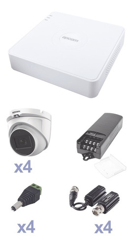 Kit Turbohd Con Audio 1080p , Dvr 4 Canales , 4 Cámaras Domo