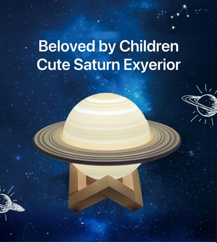 Luz Nocturna, Lámpara De Saturno 3d Para Dormitorio De Niños