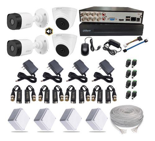 Camaras Seguridad Kit 8 Dahua 1080 + 4 Cám Full Hd Con Audio