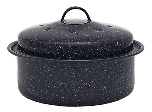 Granite Ware Covered Round Roaster Pan Black