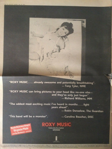 Roxy Music Propaganda Melody Maker 22/6/1972