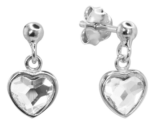 Aros De Plata 925 Swarovski® Elements Cuore Colgante