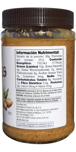 Crema De Nueces Mixtas Con Semillas Almendra Chía Linaza