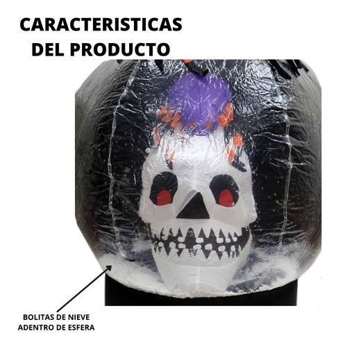 Imagen 3 de 10 de Inflable Decorativo Esfera Araña Craneo Halloween Con Luz
