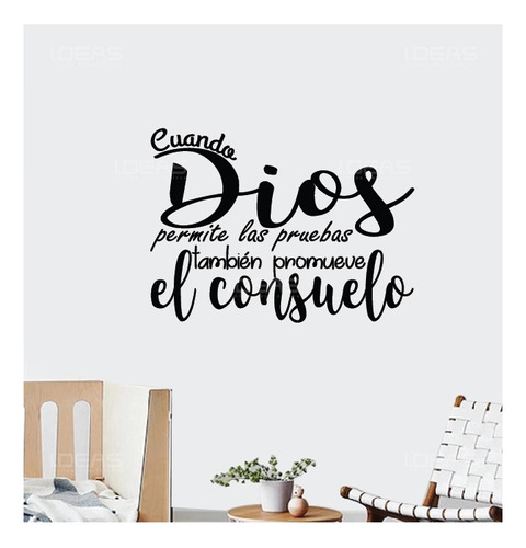 Vinil Decorativo Frase Cuando Dios Permite Las Pruebas 