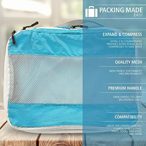 Lewis N Clark Electrolight Packing Cube Set 2-pack, Red