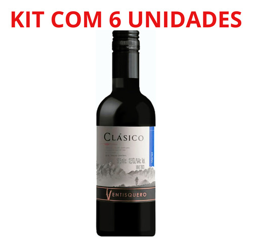 Vinho Chileno Ventisquero Clasico Merlot 187ml Tinto Kit C/6