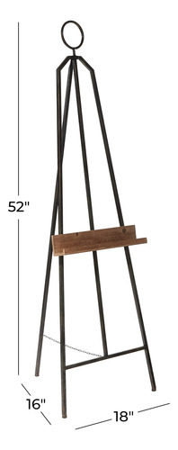 Caballete De Metal Grande Ajustable Con Bandeja De Madera 40