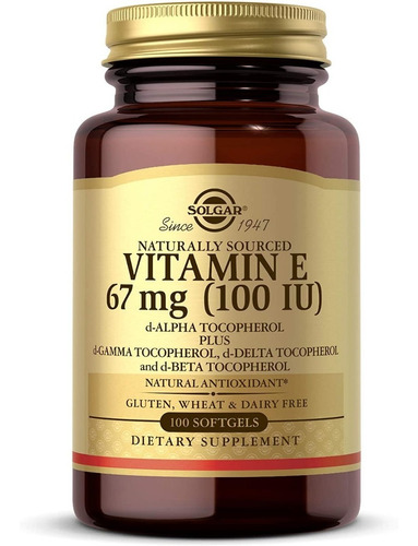 Vitamina E 100caps Solgar - Unidad a $1259