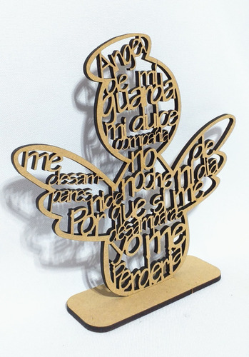 Imagen 9 de 10 de Souvenir Angel De La Guarda 15cm X 20u- Mdf / Fibrofacil
