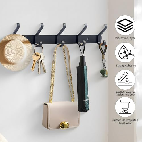 Percha De Pared Con 2 Ganchos, Ganchos De Pared Para Colgar,