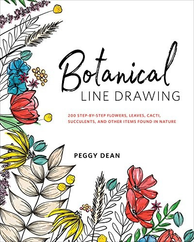 Book : Botanical Line Drawing 200 Step-by-step Flowers,...