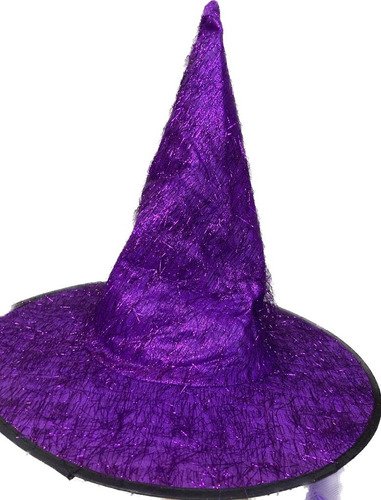 1 Gorro Sombrero Bruja Brillante Disfraz Halloween Cotillón