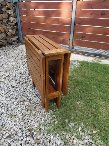 Mesa Plegable Con Alas Madera Jardín O Balcón