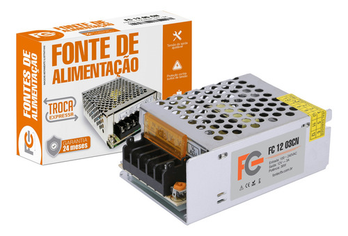 Fonte Colméia Estabilizada 12v 3a 36w Led Câmera Cftv