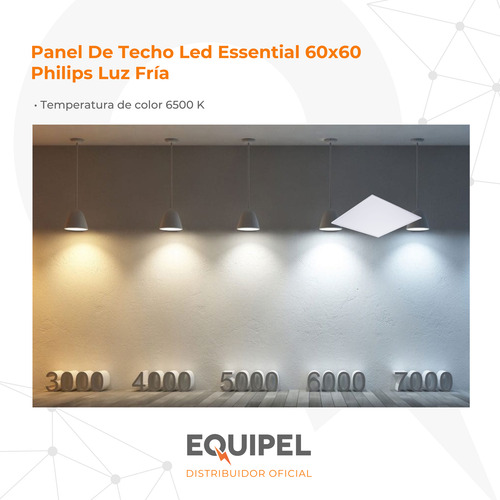Plafón Panel Led Philips 40w Cuadrado 60x60cm Luz Fría
