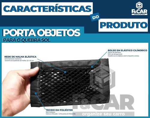 Rede Porta Objetos/ Celular Para O Quebra Sol Do Carro