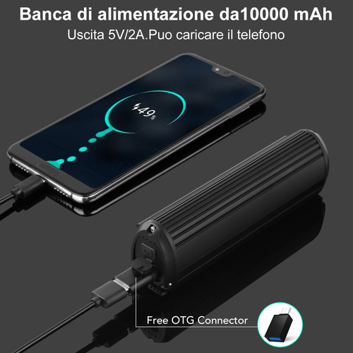 6000 Lúmenes 10000mah Ipx5 Luz Para Bicicleta Con 2 Soporte
