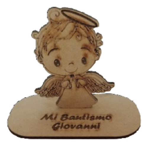 Souvenirs Bautismo Angelito Personalizado En Fibrofacil