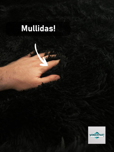 Alfombra Peluda 2 X 1.50 M Nórdica Pelo Largo Antideslizante 2 M 1.5 M Nórdico Negro