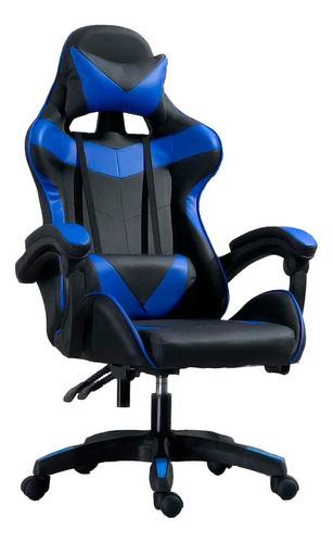 Silla de escritorio Titano TT-SGSRPBL gamer ergonómica  azul con tapizado de cuero sintético