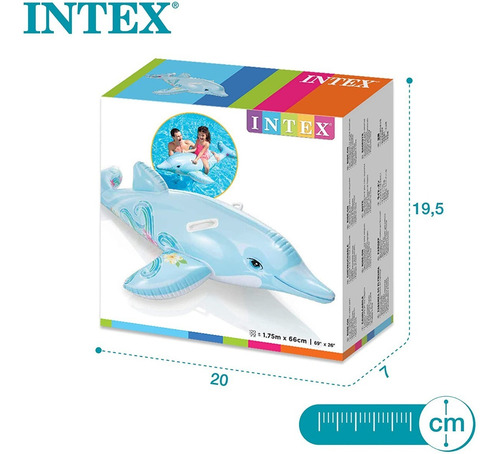 Montable Flotador En Forma Delfín Intex Celeste
