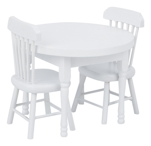 Mesa Doll House 1:12 Sillas De Comedor Redondas, Minimuebles