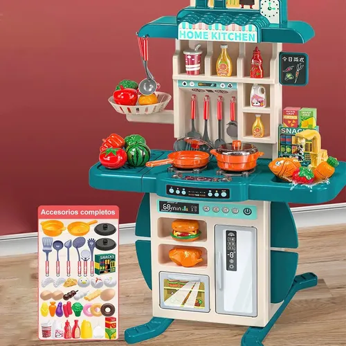 Cocina De Juguete Para Niños Set De Juego De Cocina De Madera Con 3 Alturas Ajustables Microondas Estufas Fregadero Horno Maquina Blanco Cocina De Juguete Para Niños Set De Juego De Cocina De Madera Con 3 Alturas Ajustables Microondas Estufas Fregadero Horno Maquina Blanco