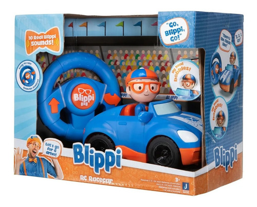 Blippi Racecar Vehículo A Control Remoto C/ Sonidos Original Color Azul