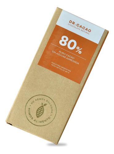 Pack X10 Chocolate 80% Cacao | Sin Azúcar | Sin Tacc