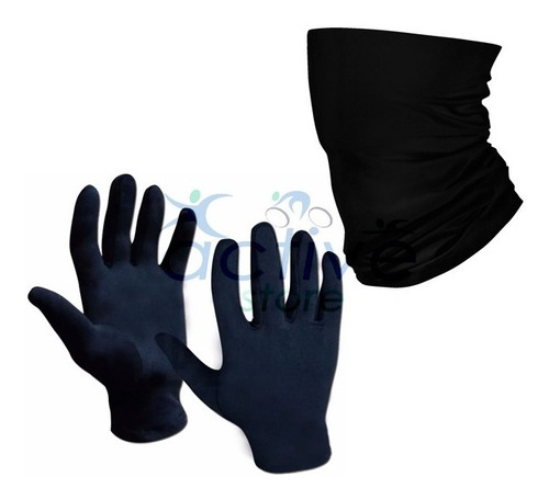 Kit Cuello Termico Y Guantes Primera Piel Moto Bici Running