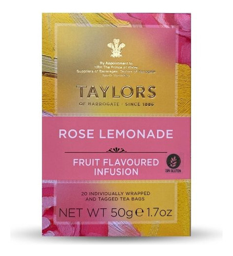 Infusión Rose Lemonade Taylors Libre De Gluten 20 Bolsitas