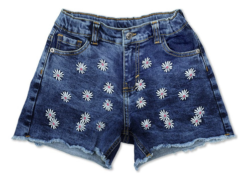 Coqueta Short Niña Con Estampado De Flores Azul