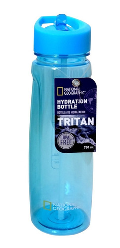 Botella Hidratación Natgeo Tritan Cilindro Azul 750 Ml