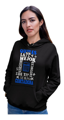 Sudadera Negra Unisex Para Fiestas Personalizado Contaduria 